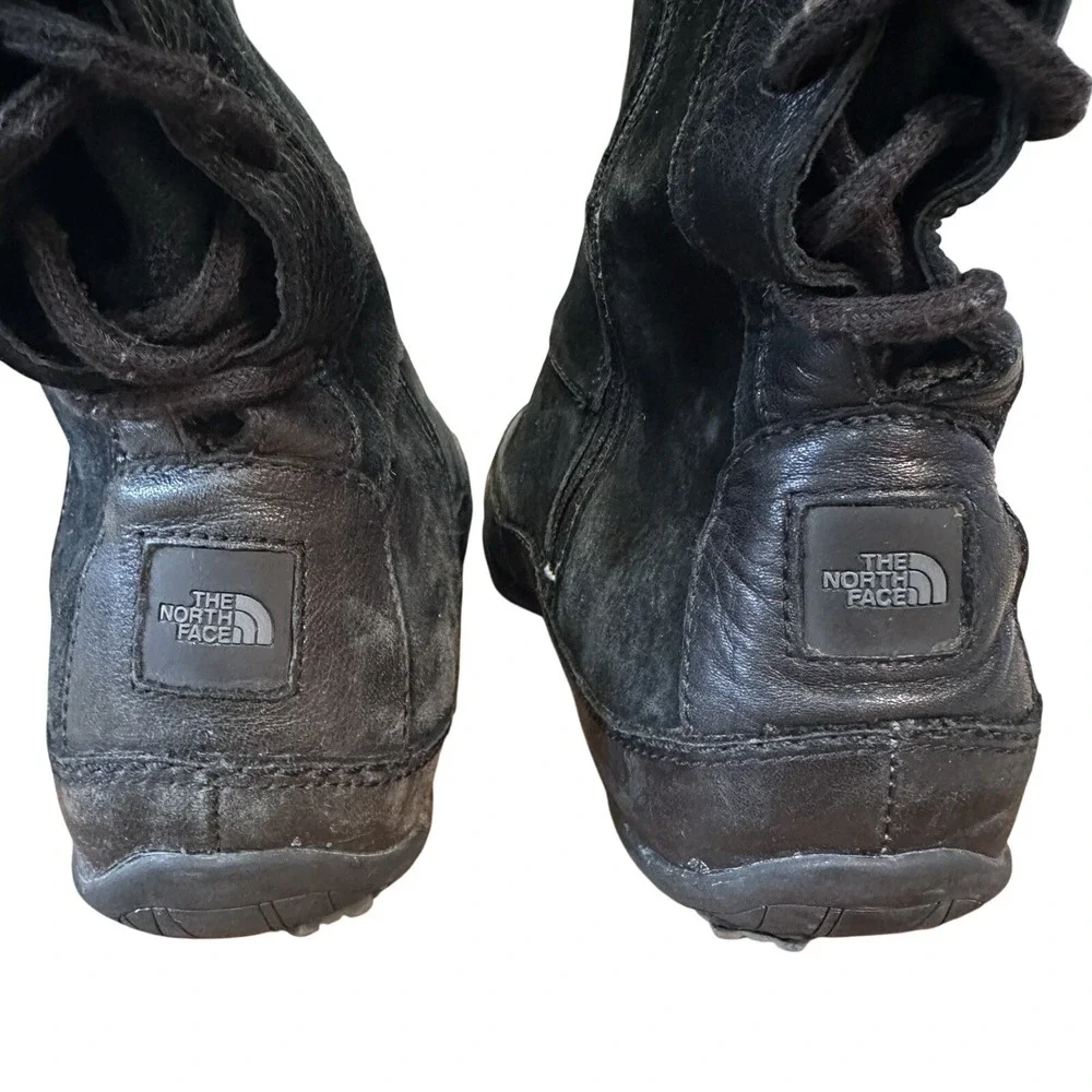 The North Face Janey Black Suede Waterproof Snow Winter Boots Primaloft Womens 8